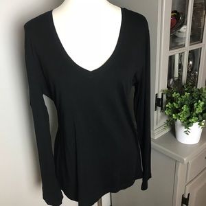 Banana Republic Black Long Sleeve T-Shirt Sz L